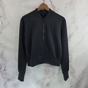 The Upside Jacket Womens XS US 4 Black Bomber Zip Perforated Active Laser Cut